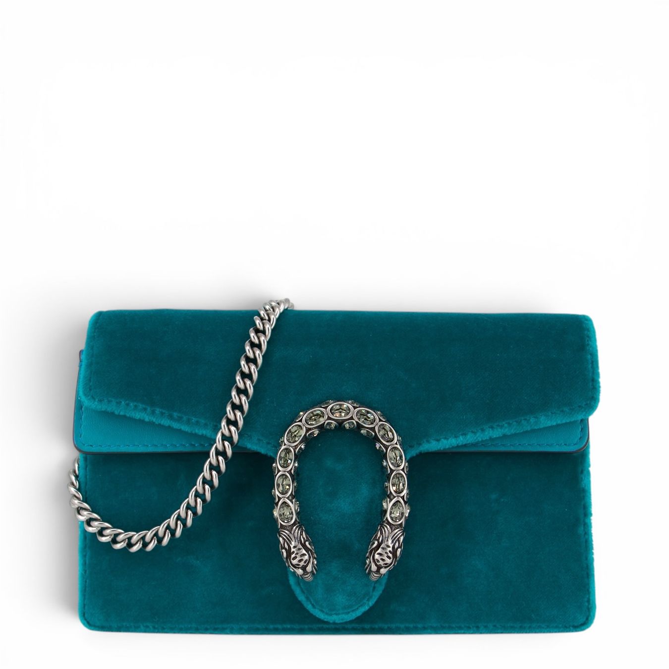 Gucci Borse da donna: Gucci Dionysus super-mini Samt Türkis – Usato da Binningen venduto da Designerlabels