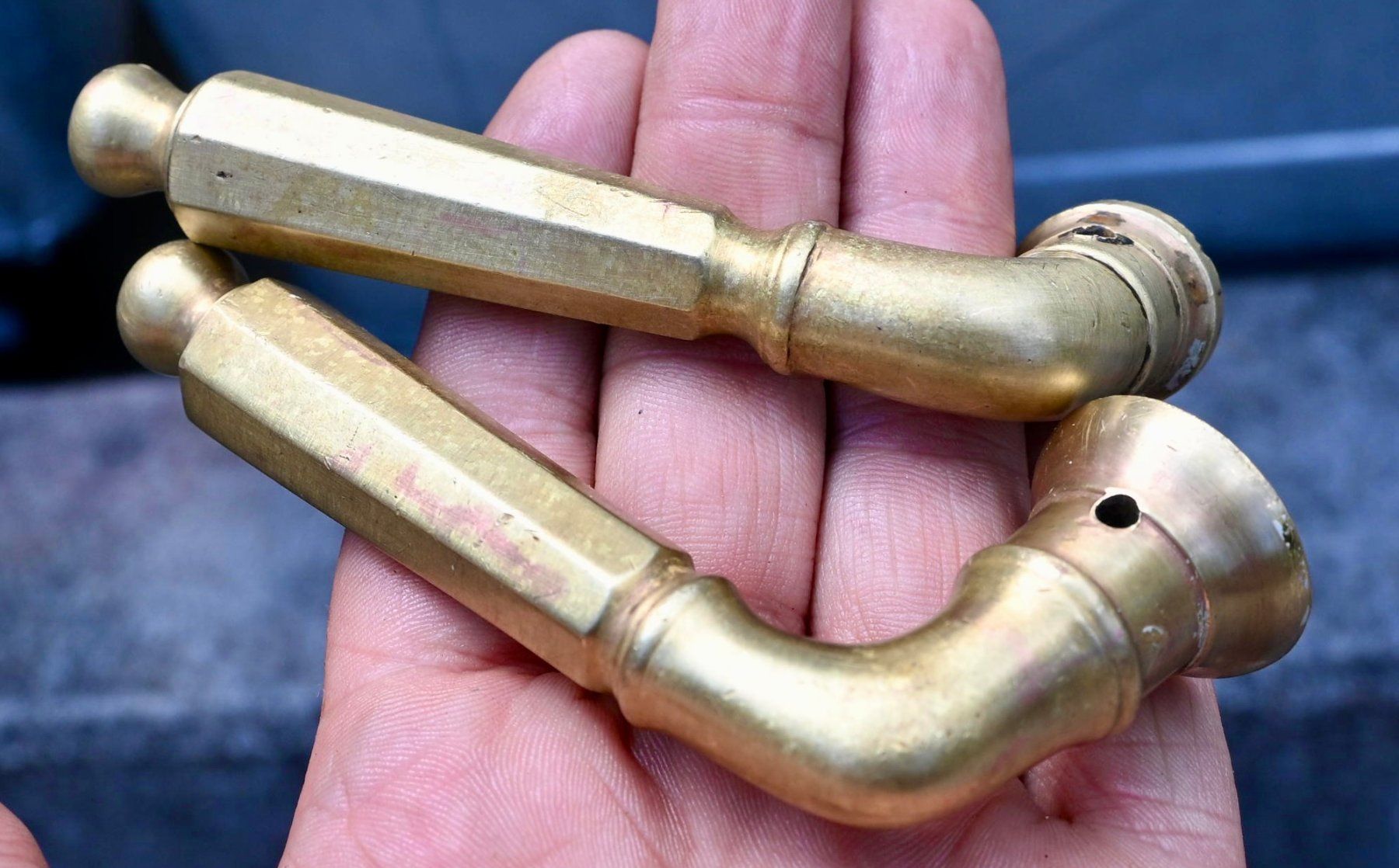 Ferramenta: 2 antike Türklinken aus Messing – Usato da Pfaffhausen venduto da mono_rec 4
