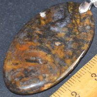 Anhänger L-4541 – Dendriten Opal – ca. 43x25mm kleines Loch