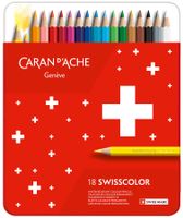 1284.718 Swisscolor Caran d'Ache * 18 Farbstifte Metall-Etui