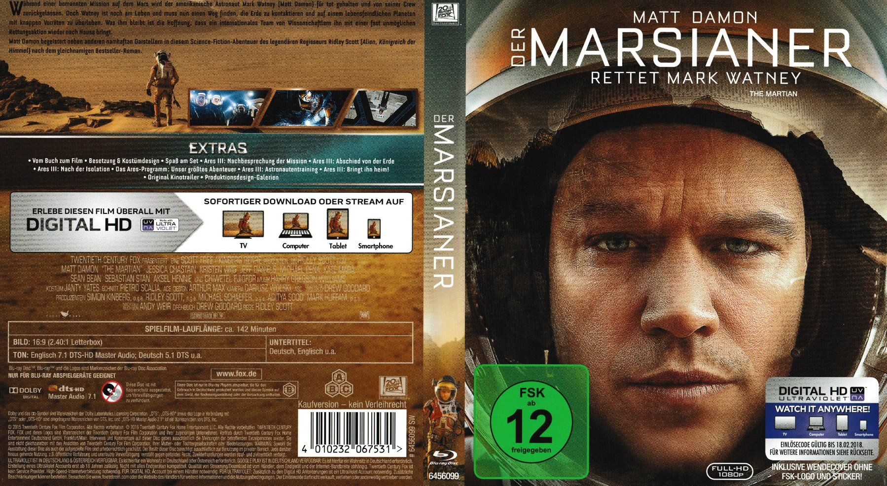 Tutti i DVDs: Blu-Ray - Der Marsianer – Usato da Langnau am Albis venduto da MediaRescuerKeLoX