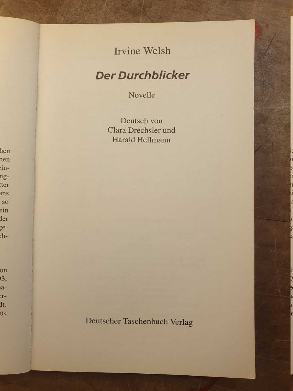 Livres: Der Durchblicker - Irvine Welsh – D'occasion à Zürich par loosebone 2