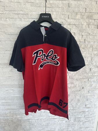 Polo Ralph Lauren Poloshirt rot dunkelblau Grösse XL
