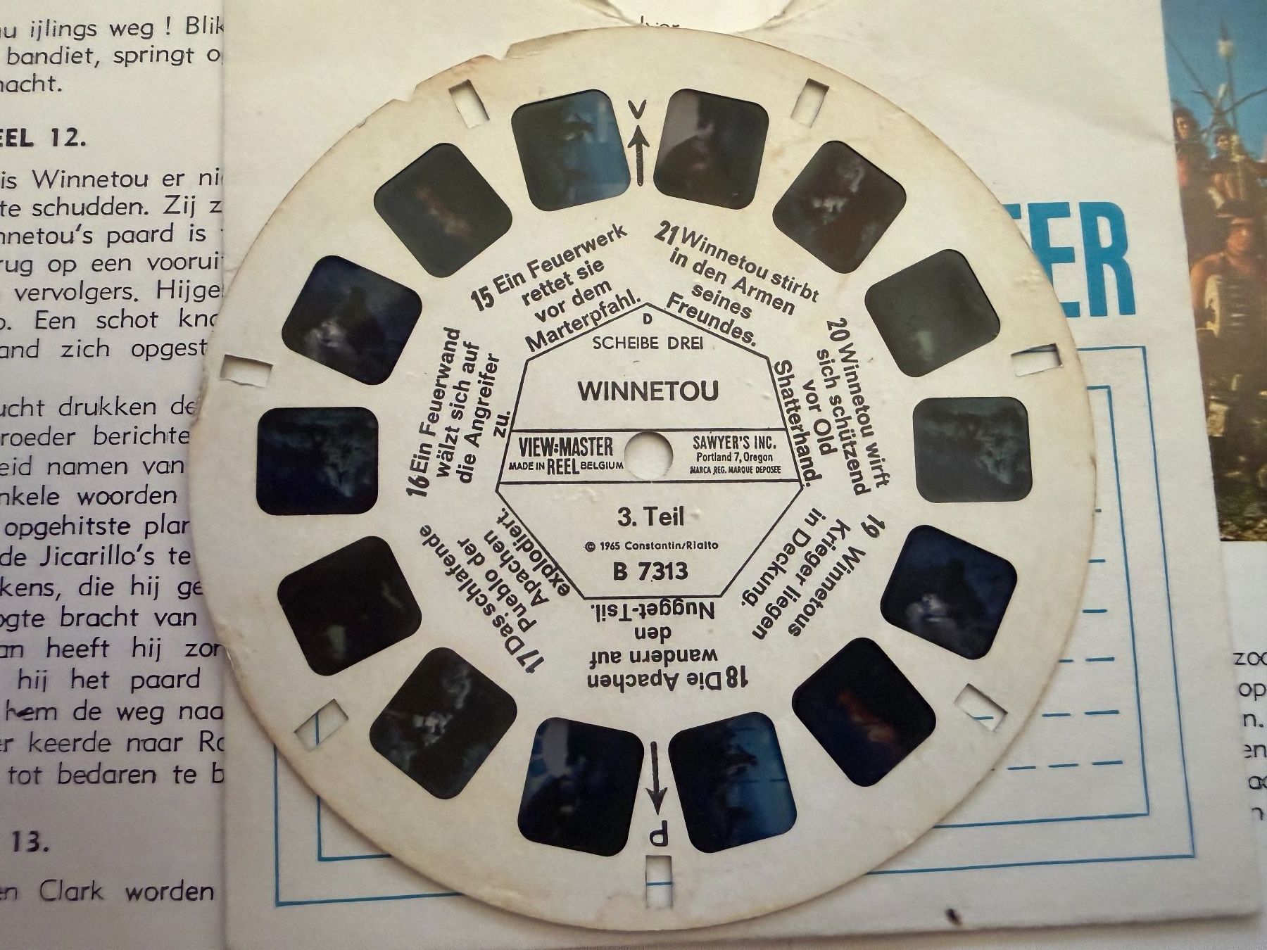View-master Giocattoli: View-Master 3D: Nr. B-731-N WINNETOU Teil 3 – Usato da Tegerfelden venduto da siebenmacky 6