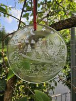 Glasscheibe Weihnachtsdeko mit Schlitten Motiv