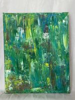 Gemälde abstrakt grünton 24x30 Einzelstück