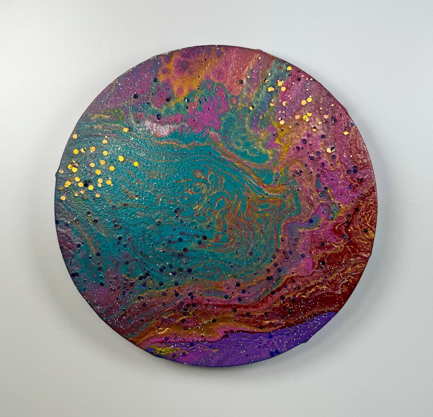 Dipinti: Acryl-Flüssigmalerei, kreisförmig – Usato da Schlieren venduto da MayaSheng1983