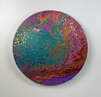 Acryl-Flüssigmalerei, kreisförmig