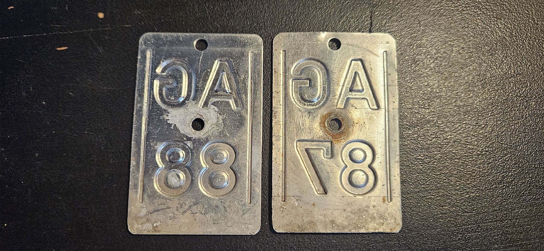 Schilder: Velonummern AG 1987 & 1988 – Gebraucht aus Belp von Ginus85 1