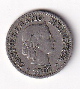Tutti le monete: 10 Rappen 1907 rar – Usato da Neuchâtel venduto da karlpierrino