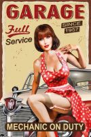 Blechschild-GARAGE FULL SERVICE SINC1957