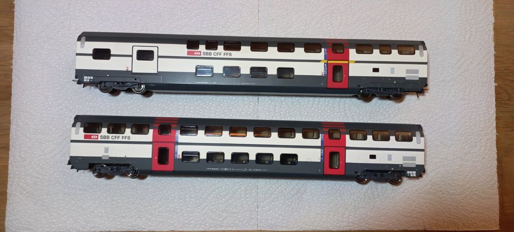 2x Roco SBB Dosto IC 2000 AD und B Personenwagen H0 1:87 DC (Gebraucht ...