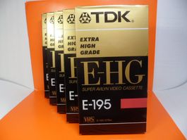 5  VIDEOKASETTEN  TDK  195   EXTRA HD    NEU  Vintage  1980