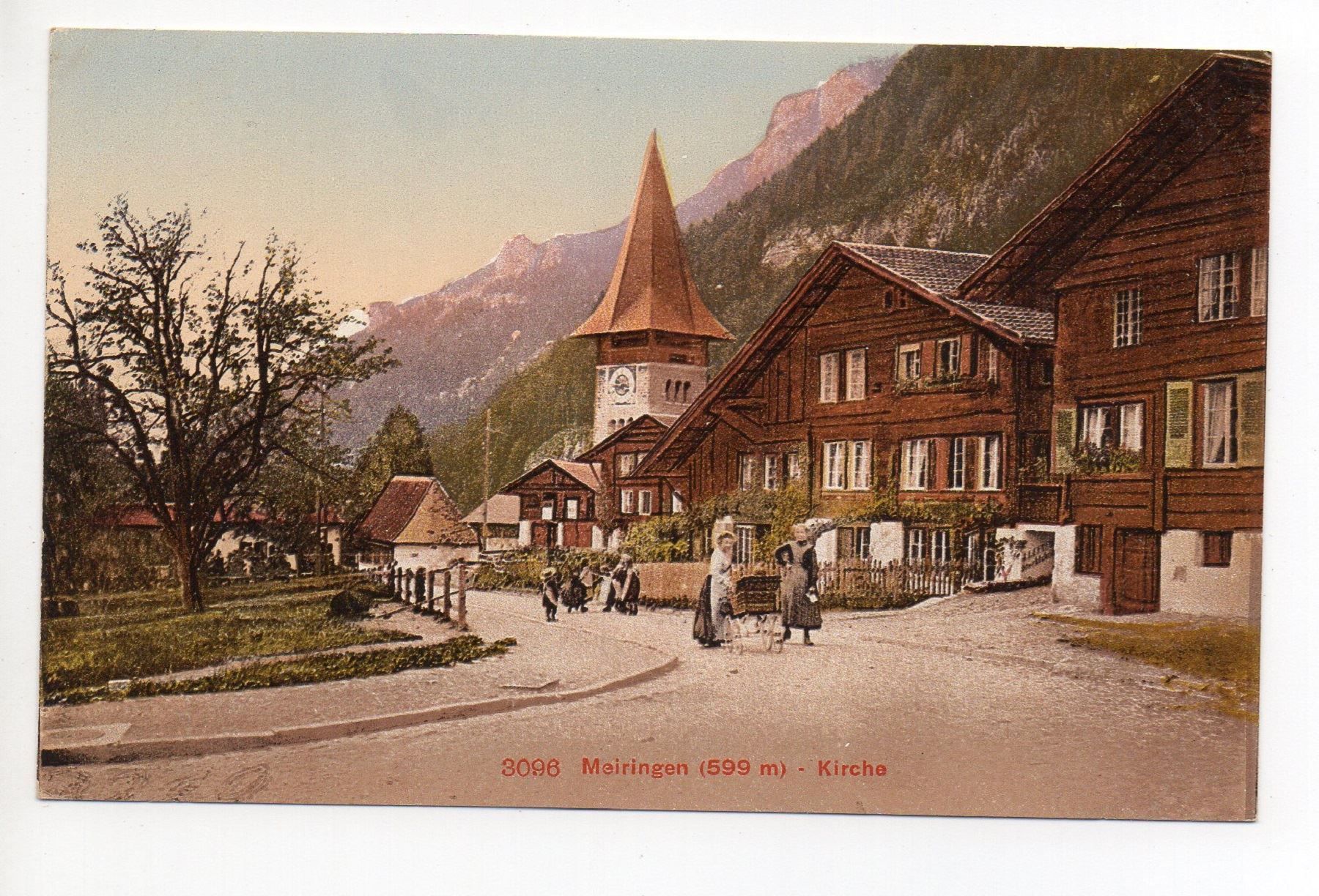 Ansichtskarten: MEIRINGEN Kirche animée – Gebraucht aus Jona von philajona
