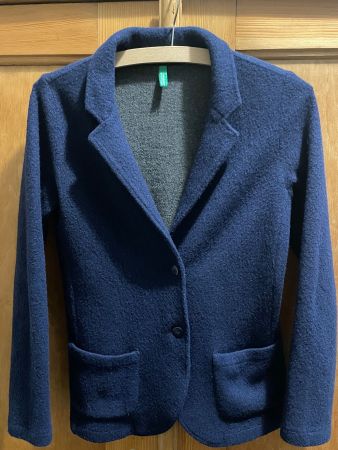 United Colors of Benetton Woll-Blazer, Grösse S, dunkelblau