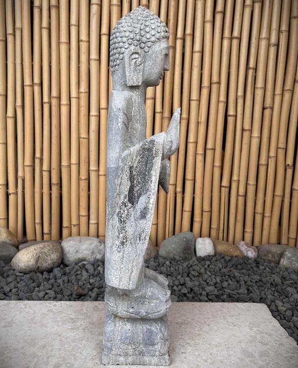 Buddha Garten Stein Figur stehende Skulptur Naturstein 50cm Kaufen