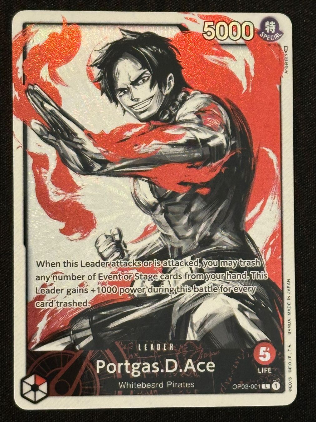 Portgas.D.Ace OP03-001 V.2 – One Piece TCG – NM (Gebraucht) in ...
