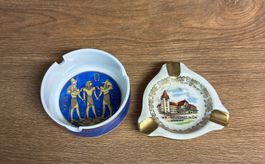 Zwei antike Aschenbecher, Souvenir Ägypten & Wr. Neustadt