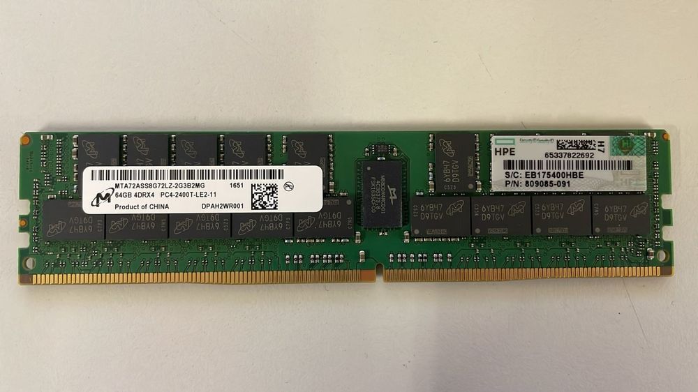 256GB (8x32GB) DDR4 PC4-2400T-R ECC Reg Server Memoria RAM Dell - Foto 1