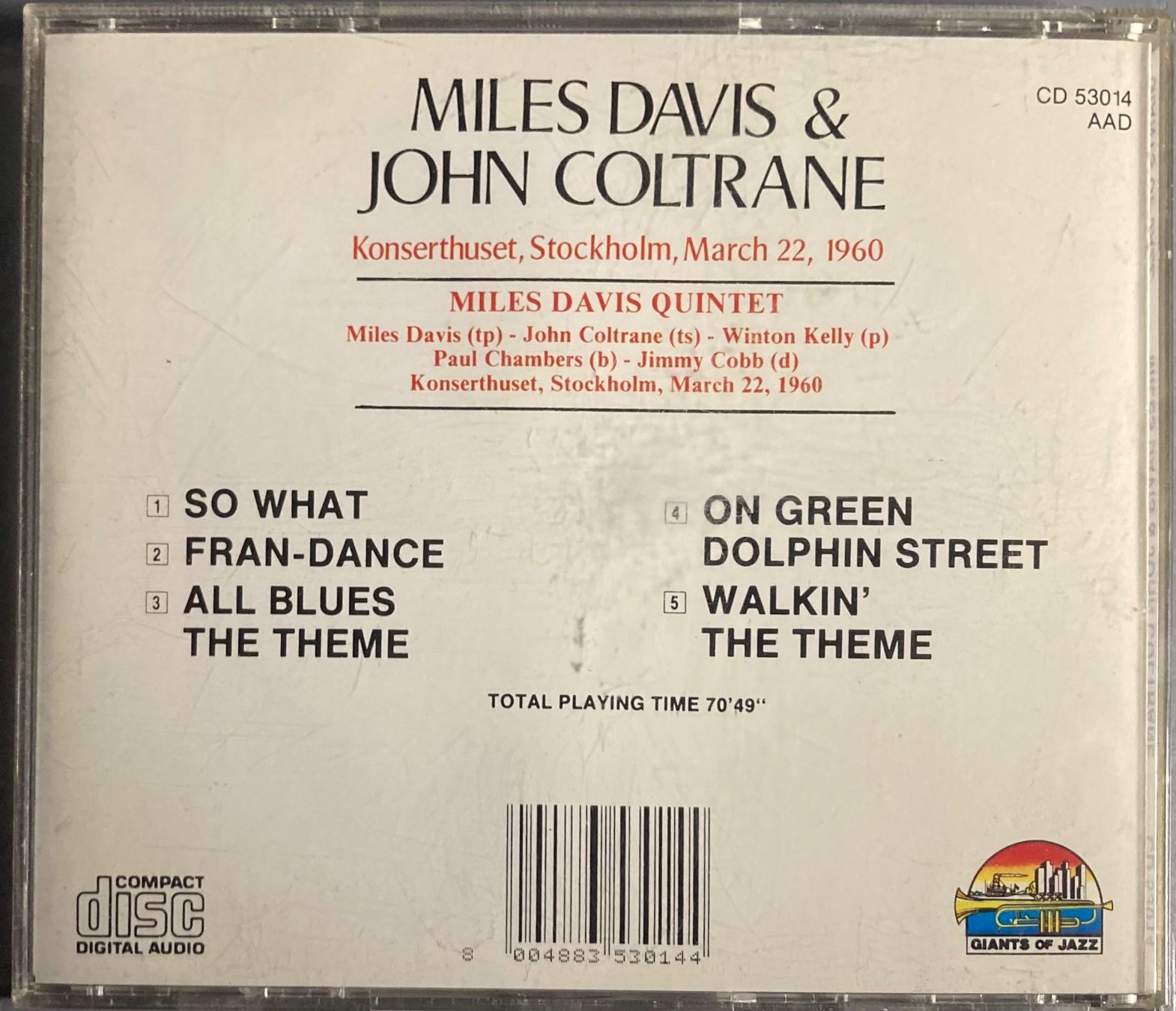 Dischi in vinile: MILES DAVIS & JOHN COLTRANE - KONSERTHUSET, STOKOLM, MARCH 2 – Usato da Poliez-Pittet venduto da Newtown-Records 1