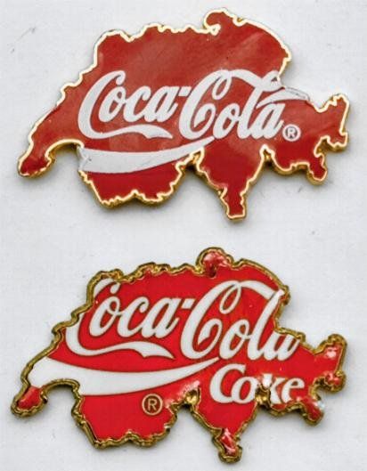 Coca-Cola Placchette & Badge: 2 Coca-Cola Schweiz - Pins – Usato da Pfäffikon ZH venduto da Colacity