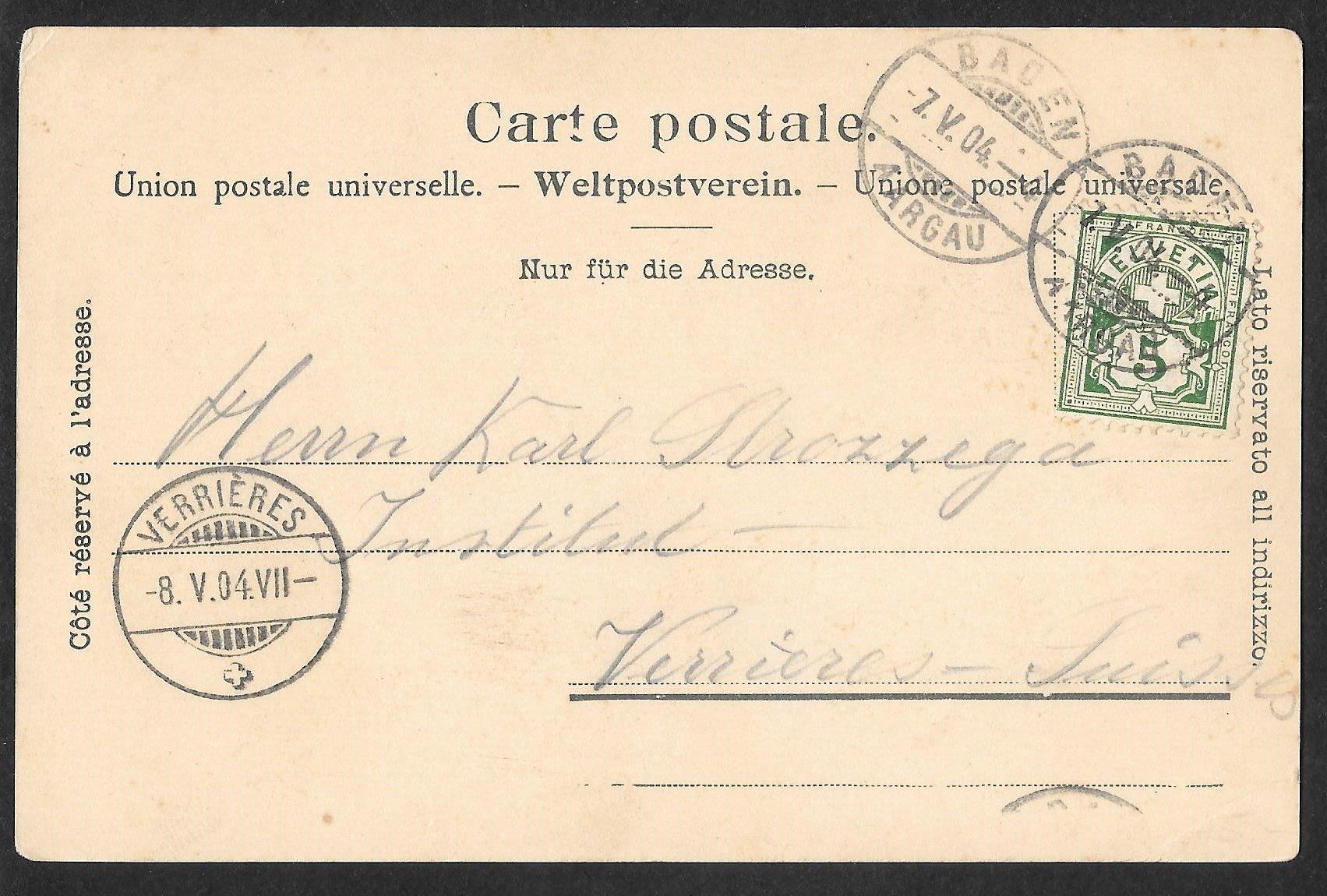 Cartes postales: Baden vom Belvédère – D'occasion à Olten par clotaldi 1