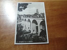 Karte Fribourg, Pont du Zaehringen, um 1930, o Caserne Fribo
