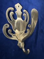 Antiker Wand - Haken mit massiv Messing Jugendstil 20cm