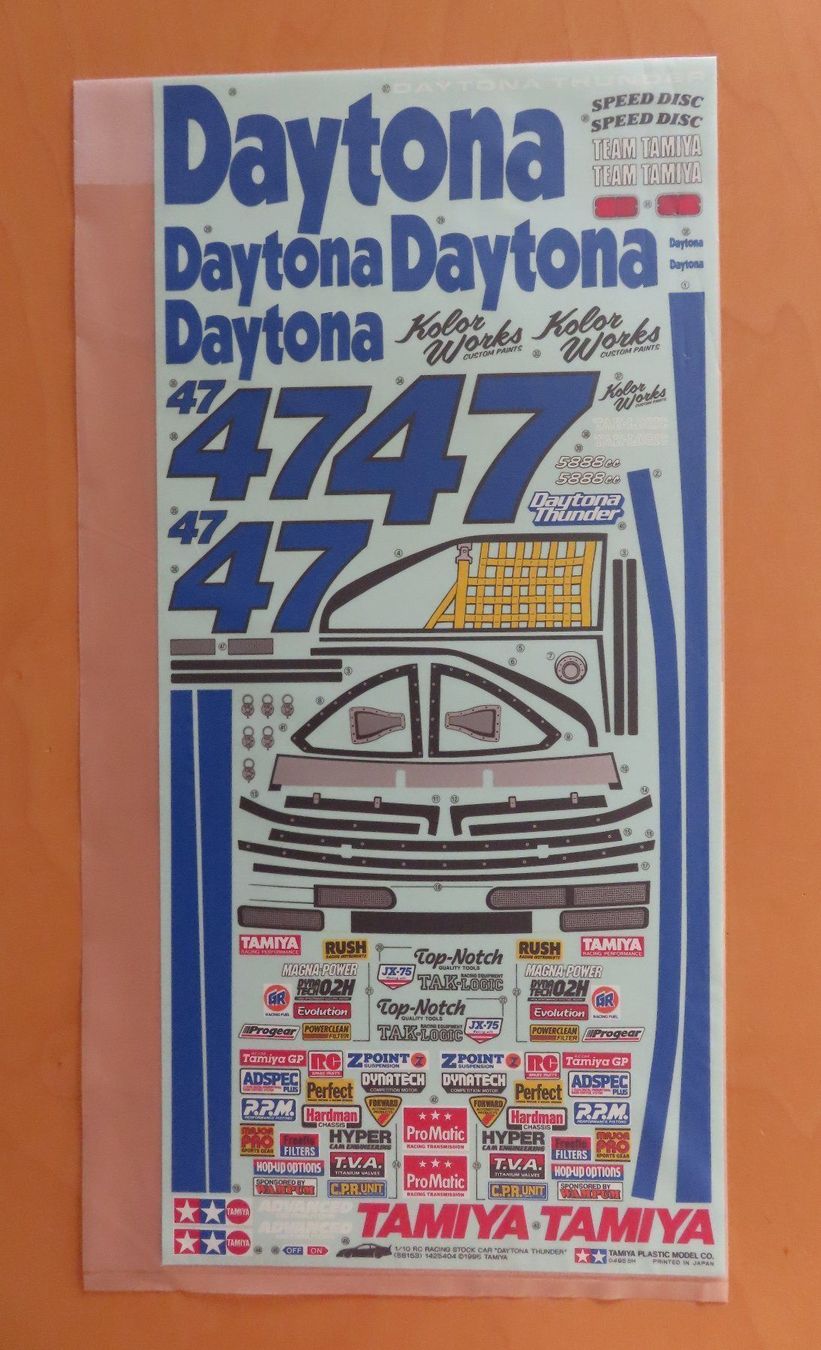 Tamiya Modellismo RC: Tamiya RC Decal 58153 Daytona Thunder 1995 Original – Nuovo e nell'imballaggio originale da Horgen venduto da Tenere24