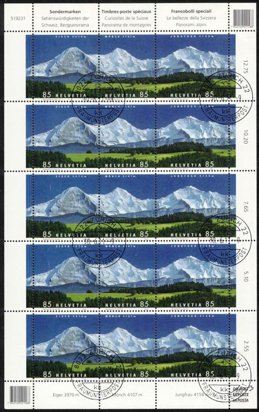 Alle Briefmarken: 2006, ZD-Bogen Bergpanorama ʘ – Neu (gemäss Beschreibung) aus Nuglar von Stamp88