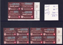 1942 Altstoffverwertung , 3 Viererblocks, Kat. CHF 320