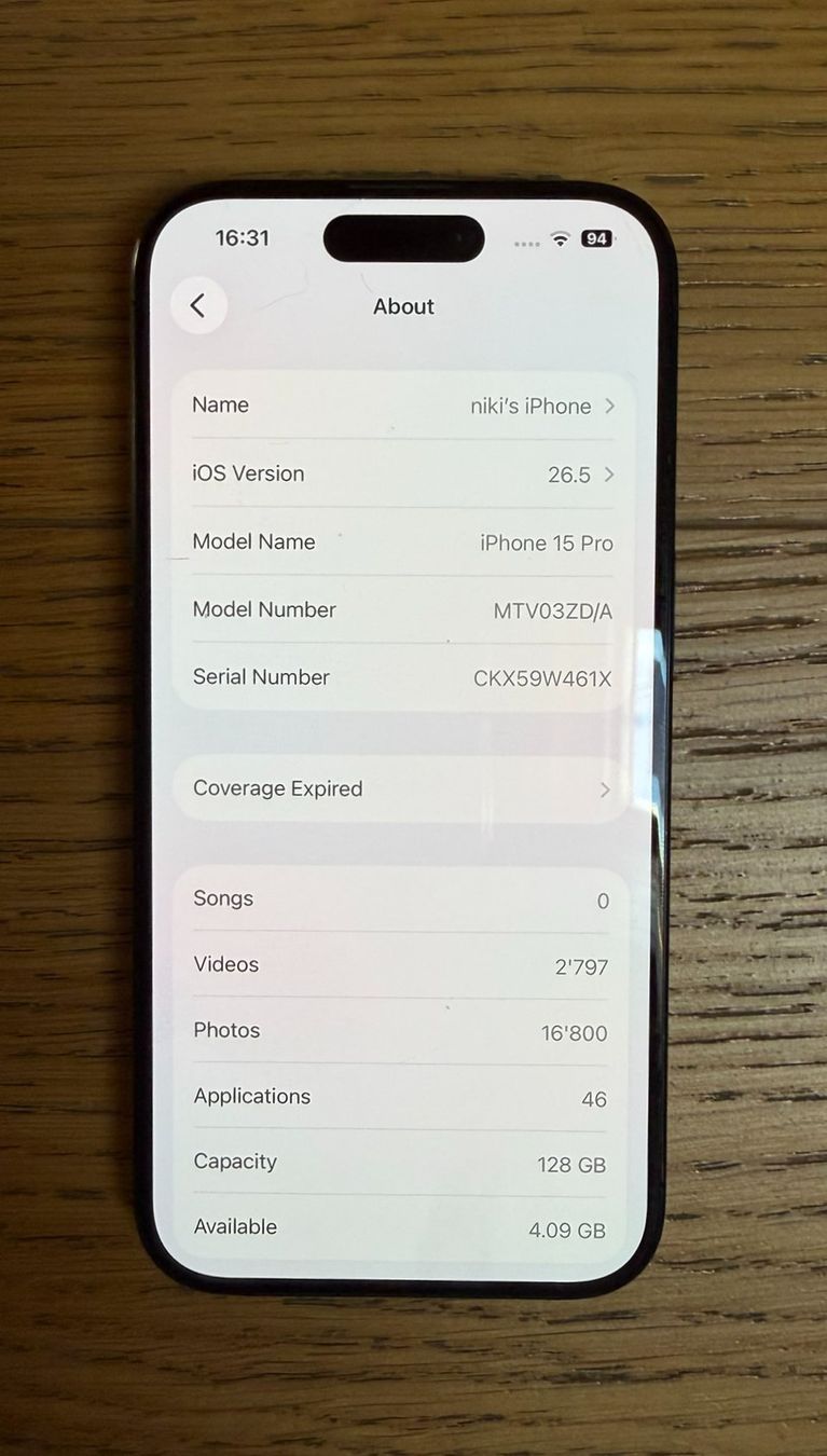 Apple Telefoni cellulari / Smartphones: iPhone 15 Pro 128GB - Titanblau – Usato da Bern venduto da cptnemo12 3