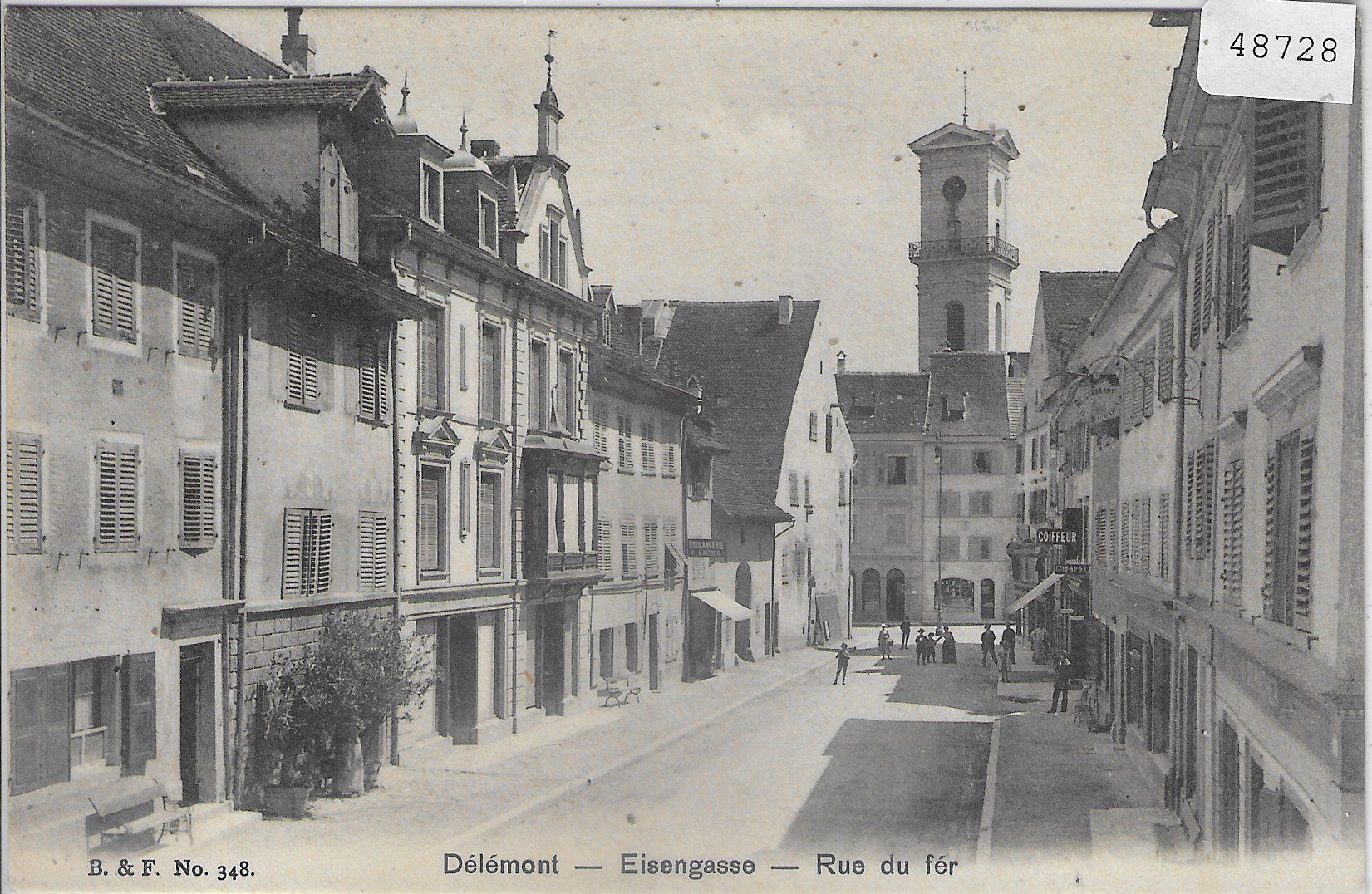Cartoline postali: Delemont - Eisengasse - Rue du fer - animee – Usato da Ettingen venduto da Kartenplanet