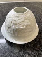 Weisser Porzellanteller Engel Romantik für Teelichter