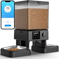 Oneisall 5L Futterautomat Katze 2 Näpfe 5G/2.4G WiFi Schwarz