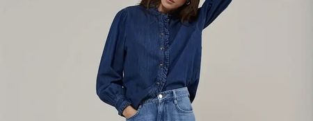 Jeans Bluse Größe 50