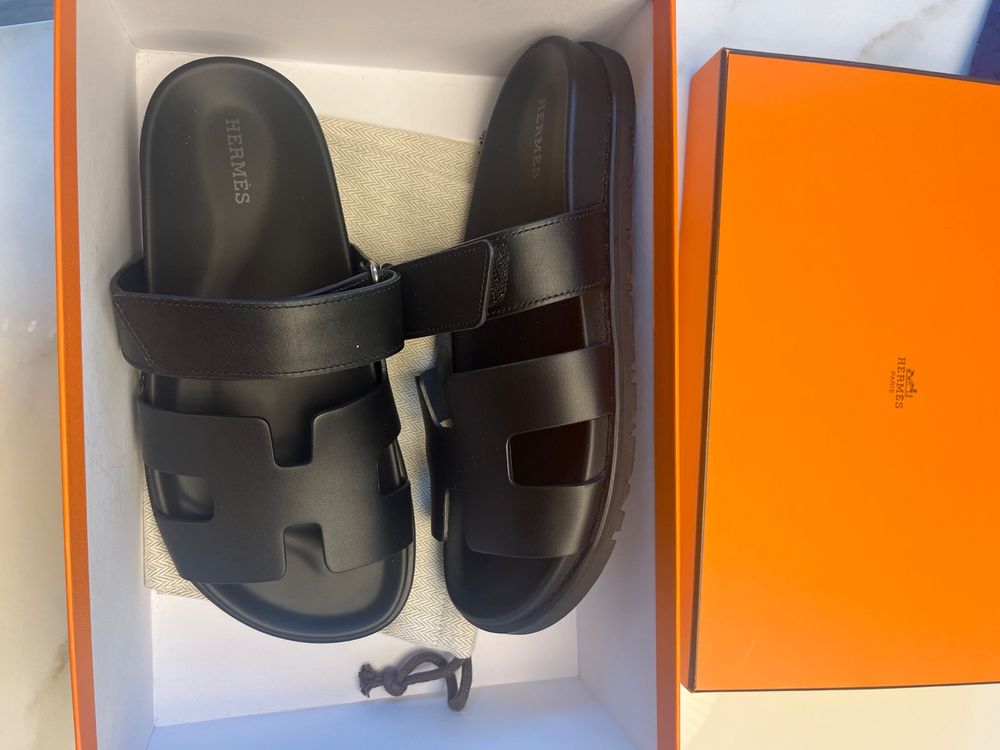 Sandales Hermès Chypre Femme - Taille 36 (US 6) - Cuir Noir - Neuf Avec Emballage D'origine