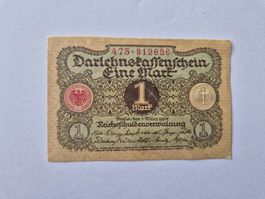 Darlehnskassenschein 1 Mark aus dem Deutschen Reich 1920