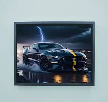 FORD MUSTANG GT500 Shelby Art murale cadre noir 30x40cm