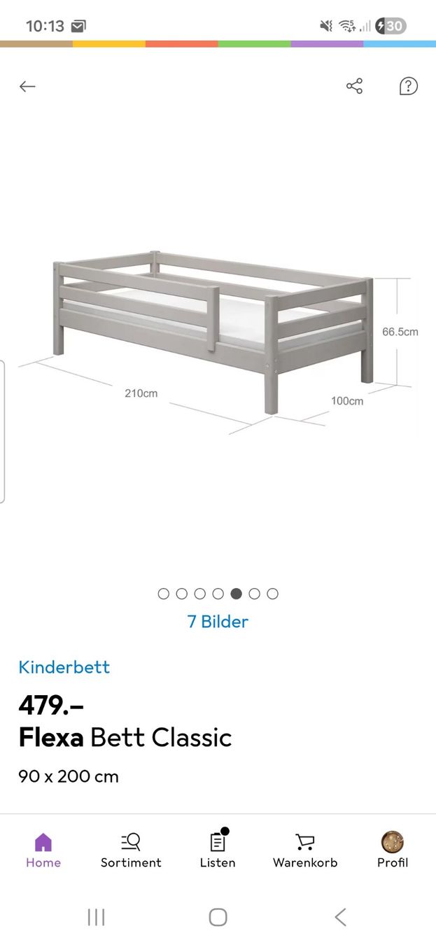 Flexa Letti: flex bett mit 3/4 Sicherung – Usato da STÄFA venduto da 25091982 4