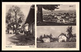 AK Belp, Dorflinde, Schloss, Ortsansicht