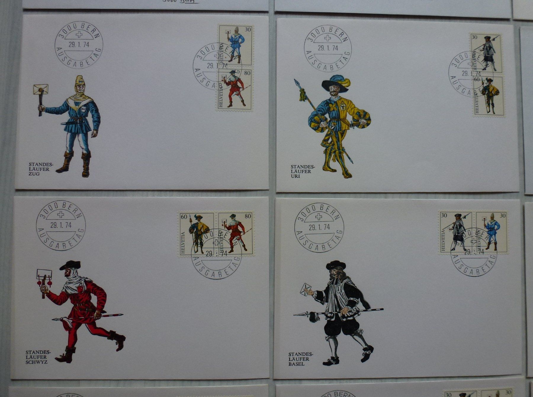 Alle Briefmarken: 30 Briefe mit verschiedenen Varianten Internaba 1974 Basel – Gebraucht aus Walkringen von Casablanca777 2