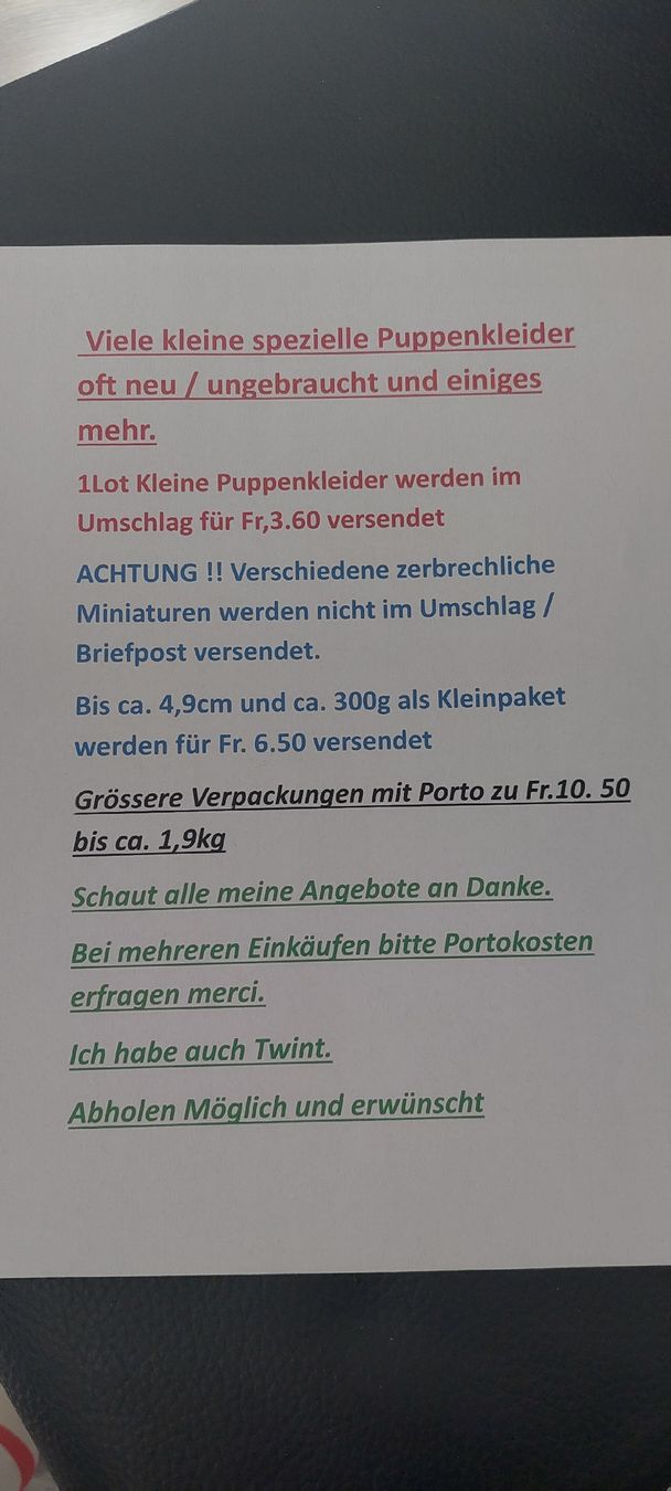 Poupées: versch Puppenkleider  – D'occasion à Muri AG par nindo1 8