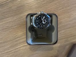 Montre Fossil chronographe acier argenté bon état
