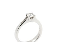 Brillant Solitär Ring 0.59ct VS/I 18K Weissgold *S1335