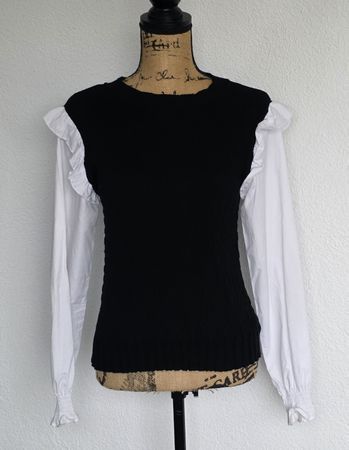 Bodyflirt Bluse/Pullover Gr. S/M, Schwarz/Weiss, Neuwertig !