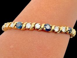 Saphire 3.2c Brillanten 3.6c Armband 18k Länge 18.2cm *S2300