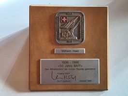 Ehrungs- Plakette Flieger Truppen Schweizer Armee 1986