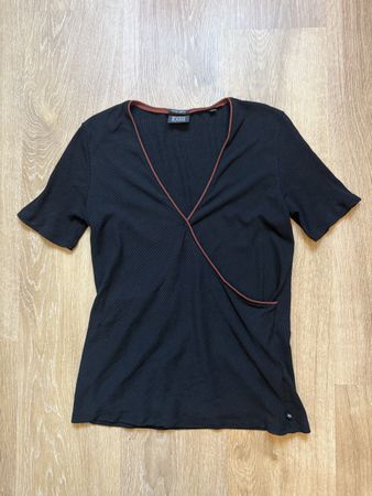 T-shirt maille noir cache cœur Scotch & Soda, t.L