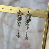 Silber 925 Funkelnde Schmetterling und Blume Ohrringe
